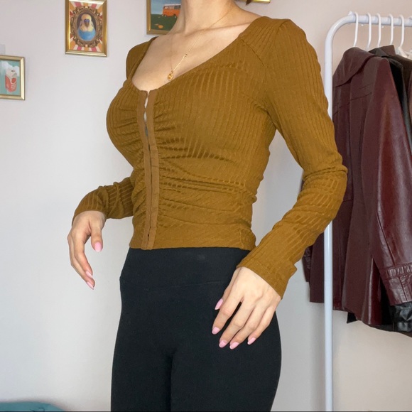 FOREVER21 Brown Ribbed Top - Picture 3 of 8